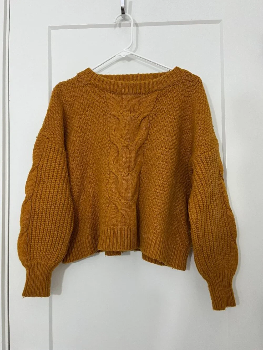 J.Crew Extra Small Mustard Yellow Chunky Knit Crewneck Sweater